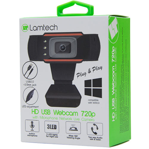 Webcamera LAMTECH HD PC USB WEBCAM 720P με μικρόφωνο