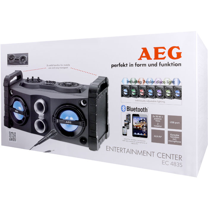 AEG Φορητό σύστημα ήχου Bluetooth Music Center 100W Καραόκε AEG Φορητό σύστημα ήχου Bluetooth Music Center 100W Καραόκε