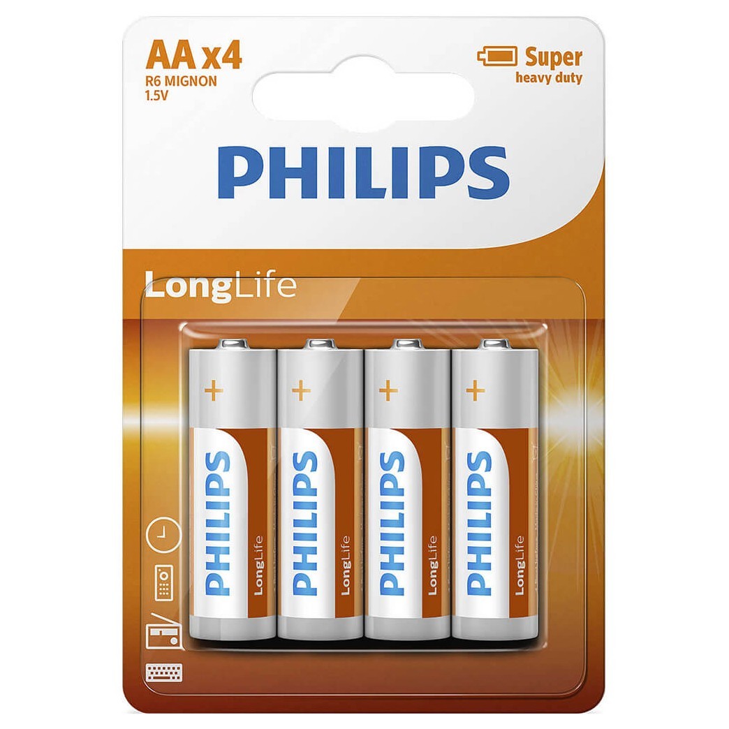 Μπαταρίες PHILIPS ALKALINE AA 1,5V 4άδα Αλκαλικές Μπαταρίες PHILIPS ALKALINE AA 1,5V 4άδα Αλκαλικές