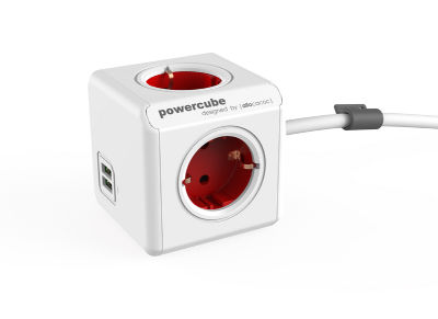Πολύμπριζο PowerCube Extended USB / Schuko Red Πολύμπριζο PowerCube Extended USB / Schuko Red