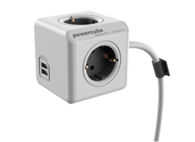 Πολύμπριζο PowerCube Extended USB 3m / Schuko Grey Πολύμπριζο PowerCube Extended USB 3m / Schuko Grey