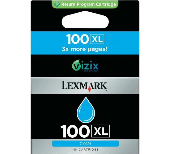 Έγχρωμο Μελάνι Cyan LEXMARK HIGH YIELD 14N1069E No100XL 600pages Έγχρωμο Μελάνι Cyan LEXMARK HIGH YIELD 14N1069E No100XL 600pages