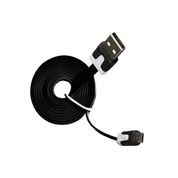 Καλώδιο micro USB to USB 2.0 1m Flat Μαύρο Καλώδιο micro USB to USB 2.0 1m Flat Μαύρο