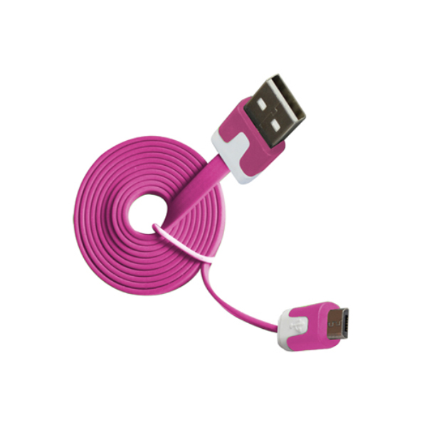 Καλώδιο micro USB to USB 2.0 1m Flat Ροζ Καλώδιο micro USB to USB 2.0 1m Flat Ροζ