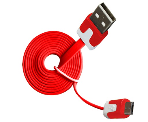 Καλώδιο micro USB to USB 2.0 1m Flat Κόκκινο