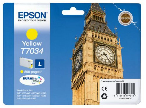 Έγχρωμο Μελάνι Epson T70344 Yellow Cartridge