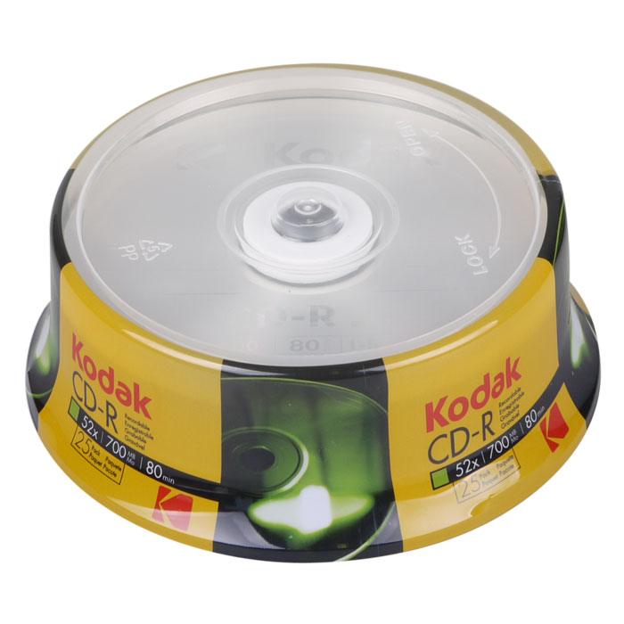 KODAK CD-R 52x 700MB 25Pack Cakebox KODAK CD-R 52x 700MB 25Pack Cakebox