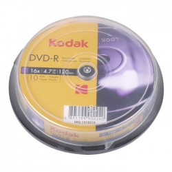 KODAK DVD-R 16x 4.7GB 10-Pack Cake Box