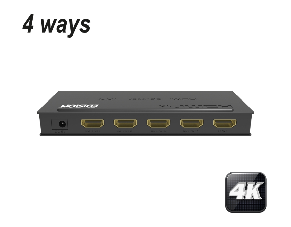 EDISION HDMI Splitter 1 input σε 4 output 1x4 4K