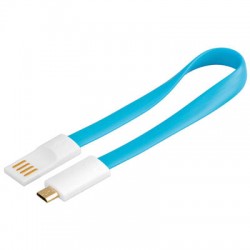 Καλώδιο micro USB to USB 2.0 0,2m Flat Magnet Μπλέ