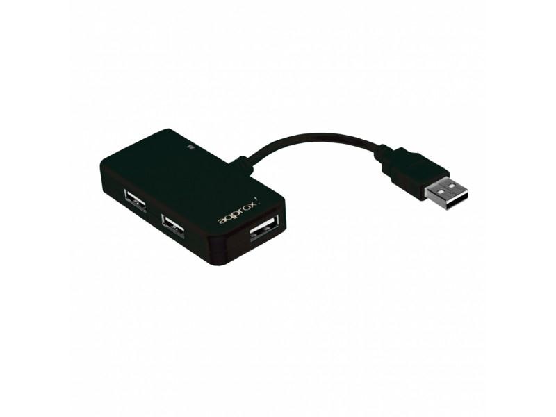 Travel USB Hub 4 Port Approx για ταξίδια πολύ μικρό! Black Travel USB Hub 4 Port Approx για ταξίδια πολύ μικρό! Black