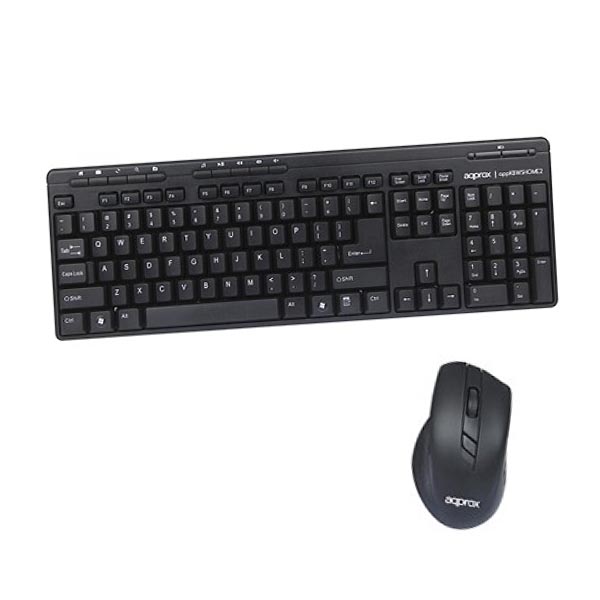 Approx Multimedia Keyboard Mouse Set Wireless Ασύρματο Black Approx Multimedia Keyboard Mouse Set Wireless Ασύρματο Black
