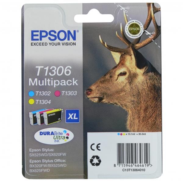 Σετ Μελανιών EPSON T1306 Stag-Size XL 3 μελάνια Σετ Μελανιών EPSON T1306 Stag-Size XL 3 μελάνια