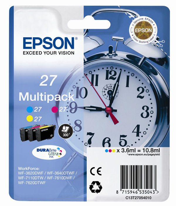 Set Έγχρωμα Μελάνια EPSON STYLUS WF-3620DWF C13T27054010 3colors Set Έγχρωμα Μελάνια EPSON STYLUS WF-3620DWF C13T27054010 3colors