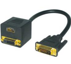 Καλώδιο Διαχωρισμού 1 PC σε 2 οθόνες DVI-D σε DVI-D + HDMI