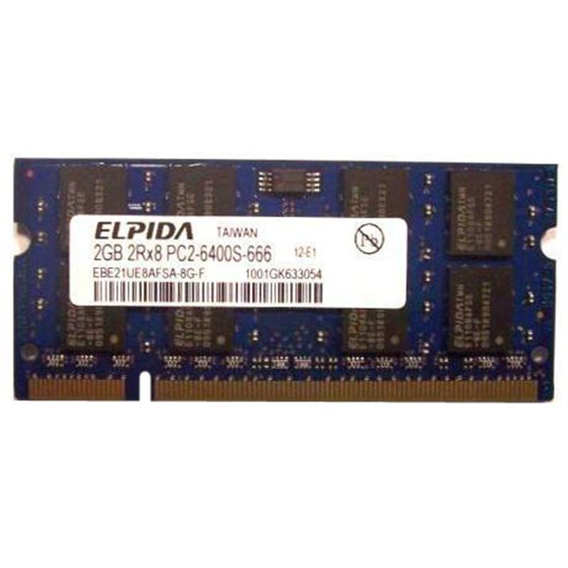 Elpida 2GB PC2-6400 DDR2-800MHz CL6 200-Pin SoDimm Memory Module