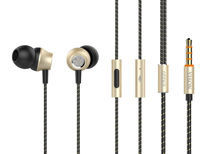 Yisen Ακουστικά με μικρόφωνο HandsFree X220 Gold Yisen Ακουστικά με μικρόφωνο HandsFree X220 Gold