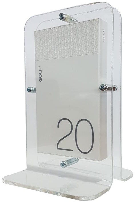 Stand στήριξης διάφανο & GOLF Power Bank Hive 20 20000mAh, White Stand στήριξης διάφανο & GOLF Power Bank Hive 20 20000mAh, White
