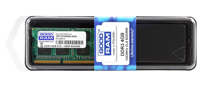 Μνήμη GoodRam 4GB DDR3 SO-DIMM 1600MHz PC3-12800 1,35V Laptop