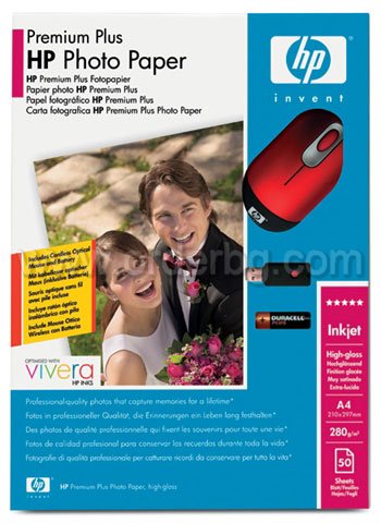 HP Photo Paper Premium Plus A4 280gr 50Φ (SA087A)+Mini Mouse HP HP Photo Paper Premium Plus A4 280gr 50Φ (SA087A)+Mini Mouse HP