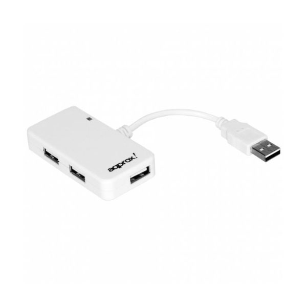 Travel USB Hub 4 Port Approx για ταξίδια πολύ μικρό! White Travel USB Hub 4 Port Approx για ταξίδια πολύ μικρό! White