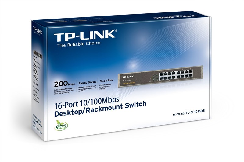 TP-Link Switch 16 Port 10/100 Mbp/s TL-SF1016DS Steel Case Rack