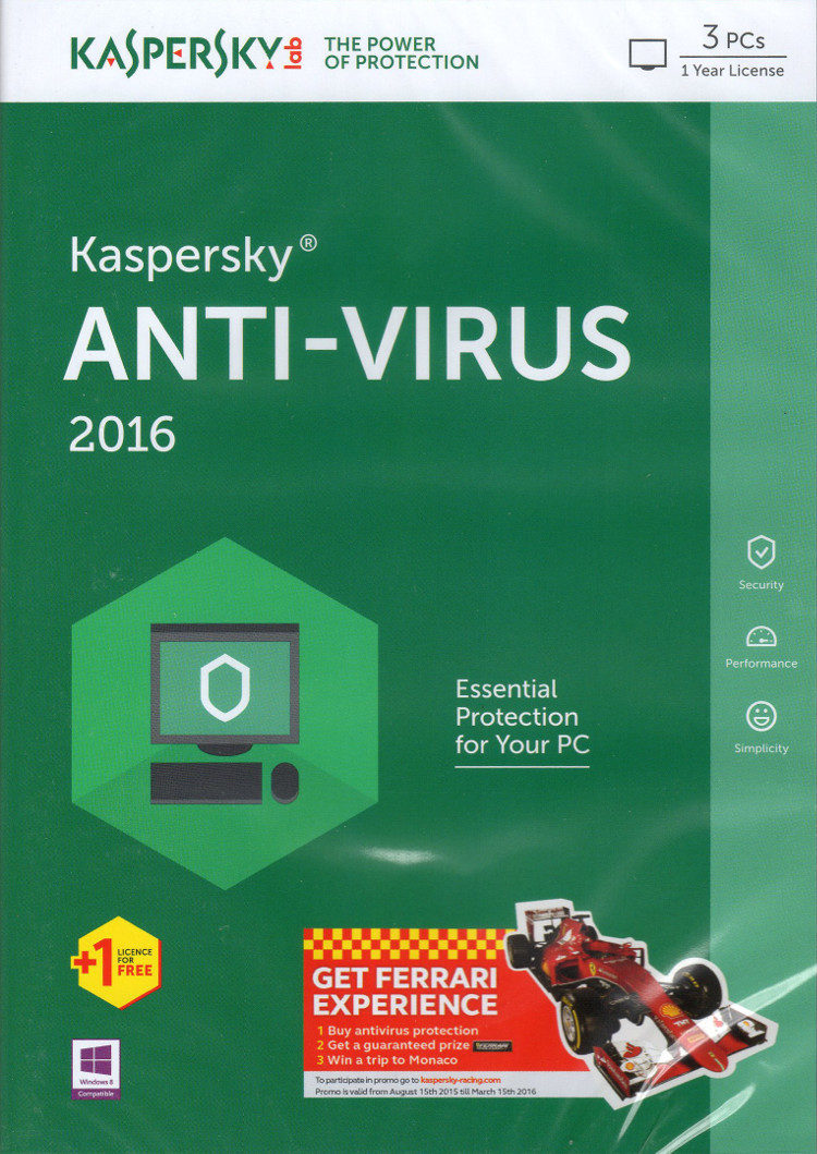 Kaspersky AntiVirus 2016 3+1PC Σουίτα Ασφαλείας ENG Retail Kaspersky AntiVirus 2016 3+1PC Σουίτα Ασφαλείας ENG Retail