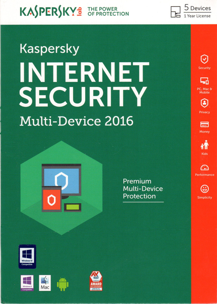 Kaspersky Internet Security 2016 5PC Multi Device ENG Kaspersky Internet Security 2016 5PC Multi Device ENG