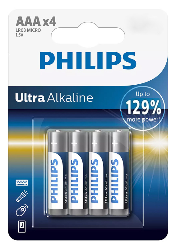 Μπαταρίες PHILIPS ALKALINE AAA 1,5V LR03 Αλκαλικές Μπαταρίες PHILIPS ALKALINE AAA 1,5V LR03 Αλκαλικές