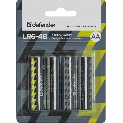 Μπαταρίες DEFENDER AA 1,5V LR06 ALKALINE 4TEM Μπαταρίες DEFENDER AA 1,5V LR06 ALKALINE 4TEM