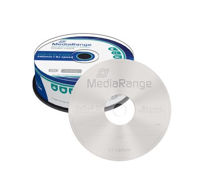 MediaRange Dual Layer 8,5Gb DVD9 DVD+R DL Αδεια Cake Box x25τεμ