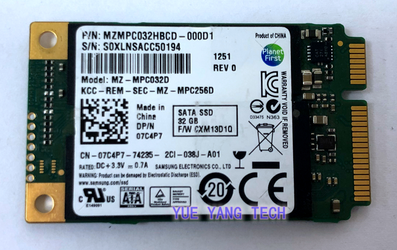 Samsung SSD mSata 32GB MZ-MPC032D #RFB