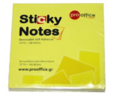 Αυτοκόλλητα Χαρτάκια 75Χ50mm Sticky Notes 100φ Κίτρινα