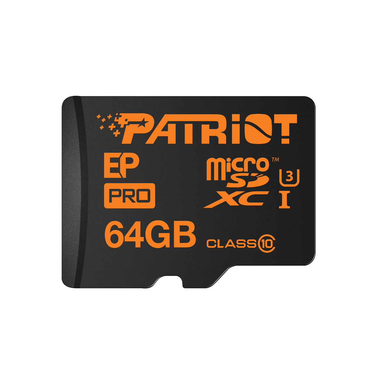 Patriot EP Pro 64GB Class 10 UHS-I U3 Memory Card MicroSD Patriot EP Pro 64GB Class 10 UHS-I U3 Memory Card MicroSD