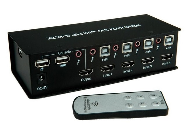 KVM Switch 4port Υπολογιστές USB/HDMI 4K Value
