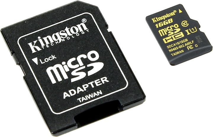Kingston MicroSD SDCA10/16GB with Adapter UHS-I 90R/45W Kingston MicroSD SDCA10/16GB with Adapter UHS-I 90R/45W