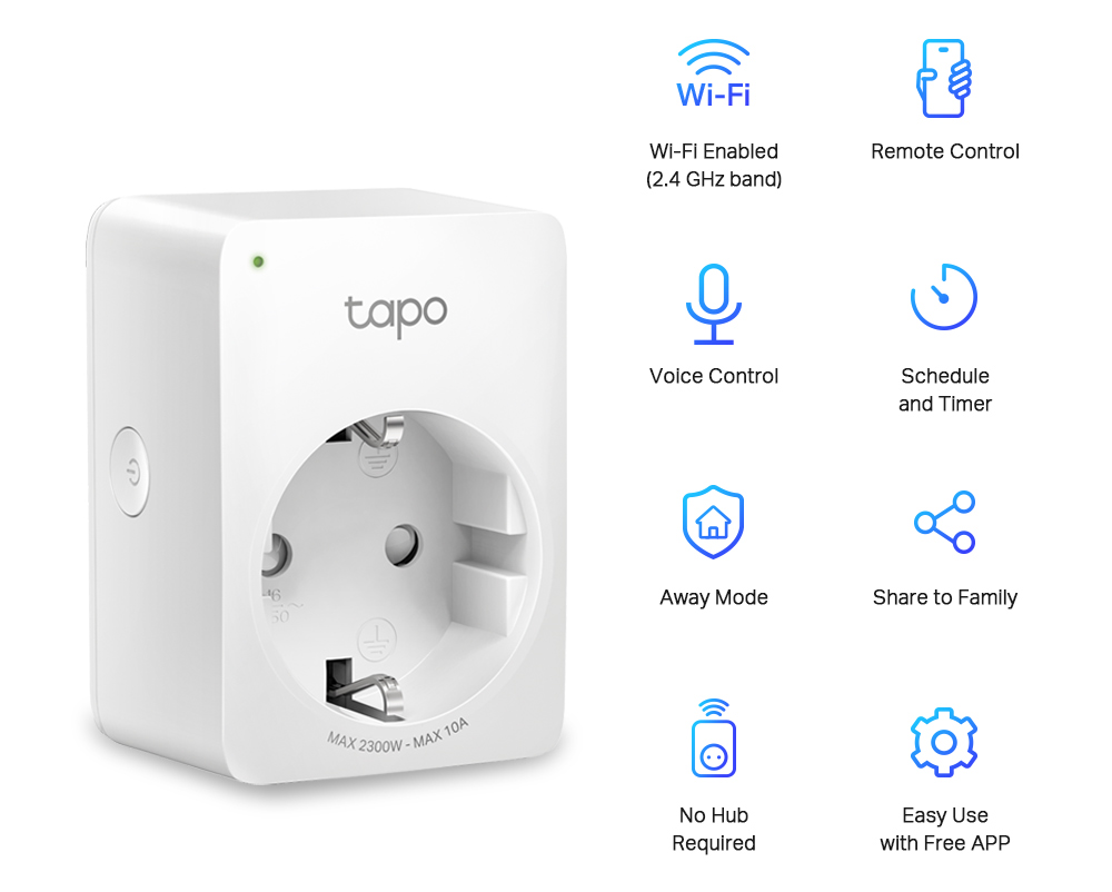 TP-Link Wi-Fi Smart Plug Tapo P100 Έξυπνη Πρίζα