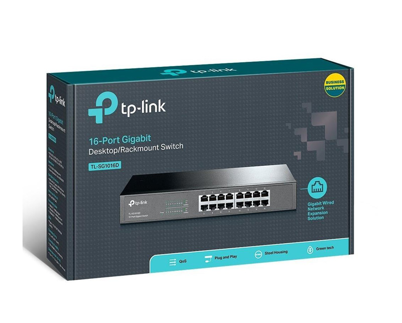 TP-LINK Switch 16Port Gigabit 10/100/1000 Rackmount TL-SG1016D