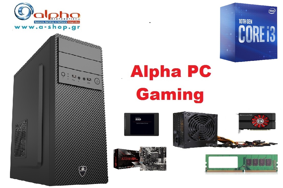 Alpha PC Gaming i3-10100 16Gb/500SSD+2Tb GTX1650/DRW/W10GR