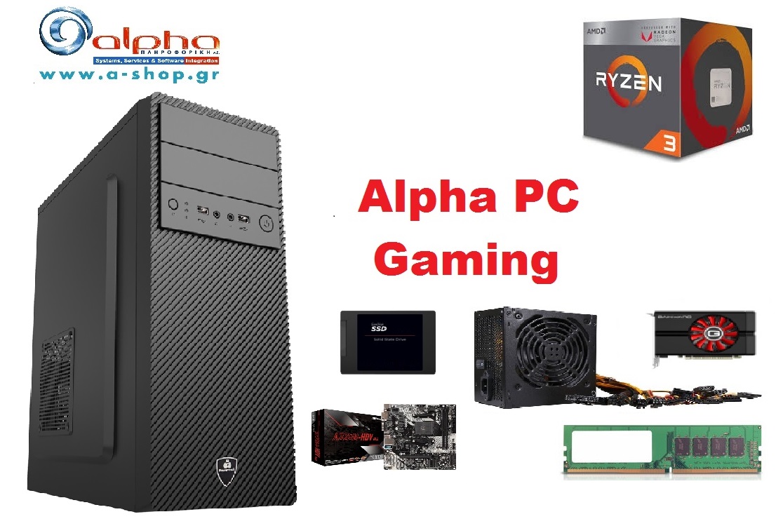 Alpha PC Gaming Ryzen 3 X1300 8Gb-256Gb SSD+500Gb RX560-4Gb