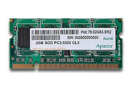 Apacer DDR2 667Mhz 512MB SODIMM PC5300 Notebook Memory Apacer DDR2 667Mhz 512MB SODIMM PC5300 Notebook Memory