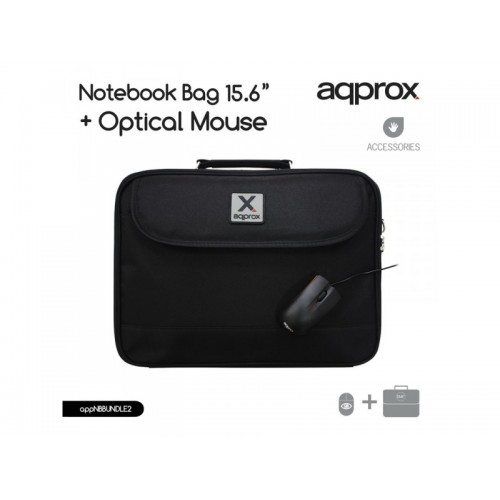 Approx Τσάντα Notebook 15.6" Μαύρη (ΝΒ15Β)+Δώρο Ποντίκι Optical Approx Τσάντα Notebook 15.6" Μαύρη (ΝΒ15Β)+Δώρο Ποντίκι Optical