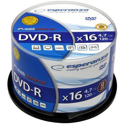 DVD-R 4,7GB 16x Speed Cakebox 50τμχ ESP DVD-R 4,7GB 16x Speed Cakebox 50τμχ ESP
