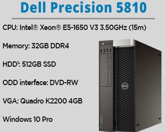 DELL WS Precision 5810 E5-1630/32GbDDR4/512SSD/Quad K2200-4Gb/Wi DELL WS Precision 5810 E5-1630/32GbDDR4/512SSD/Quad K2200-4Gb/Wi