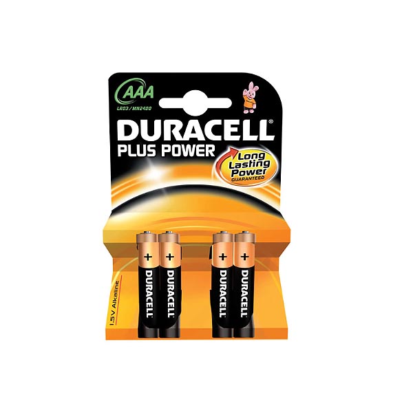 Μπαταρίες Αλκαλικές DURACELL PLUS POWER ALC LR03 AΑA 4τεμ Μπαταρίες Αλκαλικές DURACELL PLUS POWER ALC LR03 AΑA 4τεμ