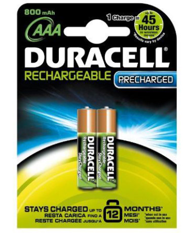 Επαναφορτιζόμενες Μπαταρίες Duracell AAA 800mA 1,2V LR03 Επαναφορτιζόμενες Μπαταρίες Duracell AAA 800mA 1,2V LR03