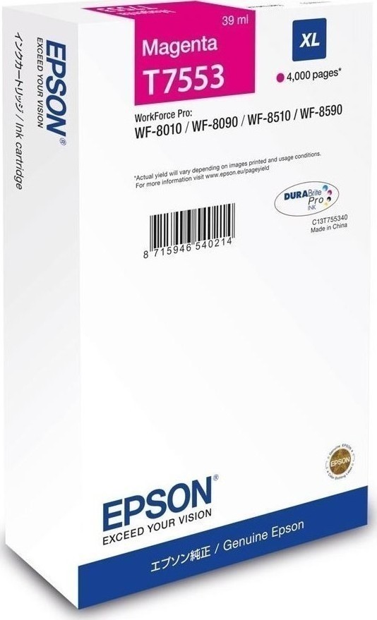 Epson C13T755340 Magenta WF-8590/8510/8090/8010 XL 4000p