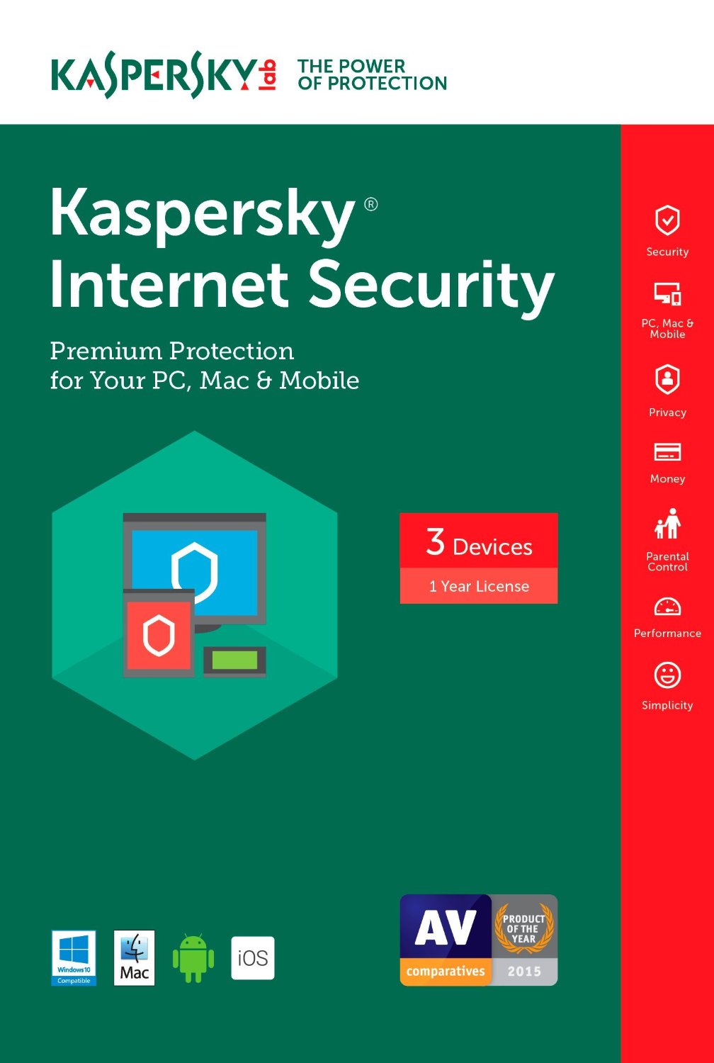 Kaspersky Internet Security 3PC 1U 1Year