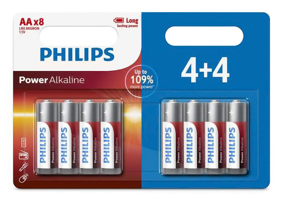 Μπαταρίες AA PHILIPS 1,5V LR06 4+4 τεμ ALKALINE Μπαταρίες AA PHILIPS 1,5V LR06 4+4 τεμ ALKALINE