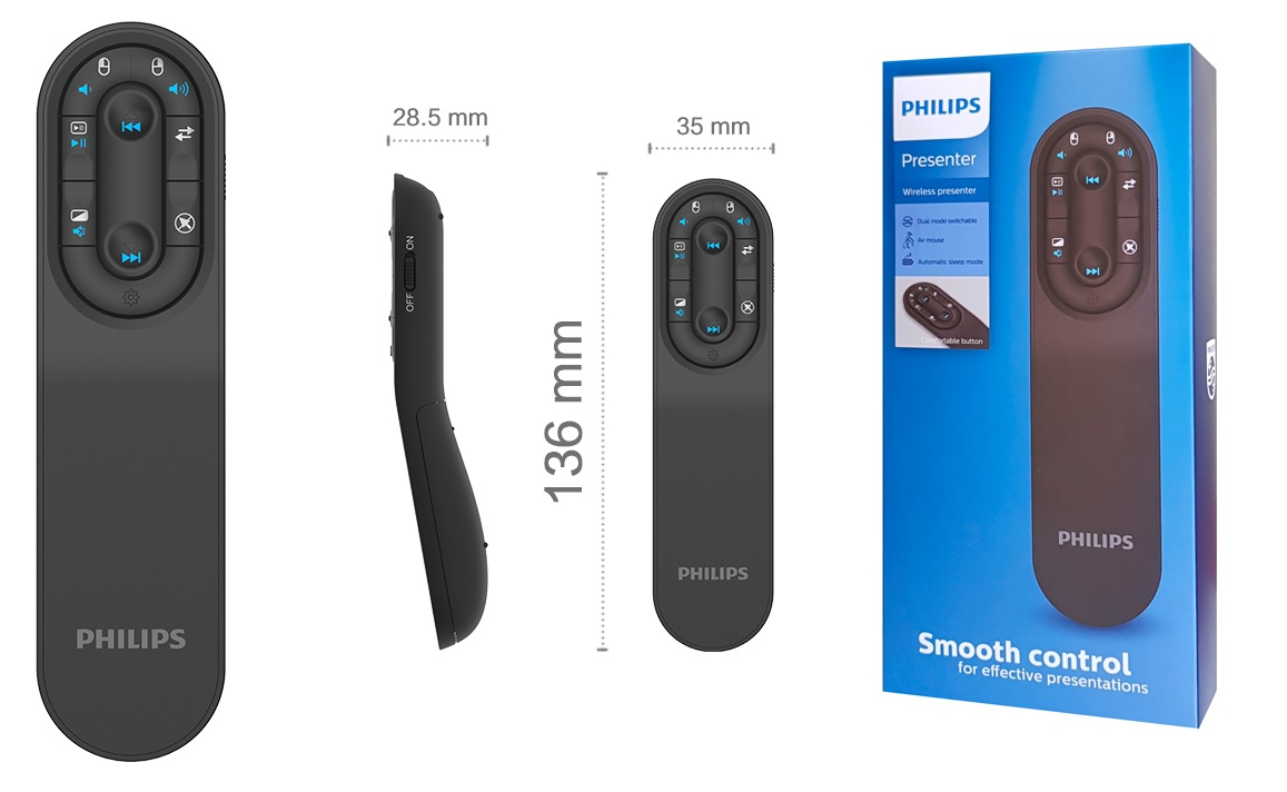 PHILIPS Air Mouse Wireless Presenter 9614 30m Laser Pointer